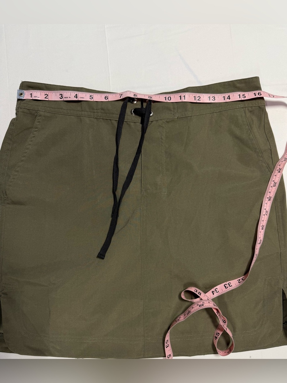 RipSkirt Olive Green Travel Skirt Size Medium Lightweight Pull On - Picture 8 of 10